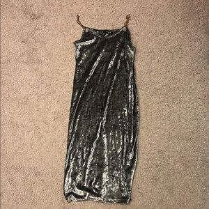 Gray Sleeveless Spaghetti Strap Slip Dress